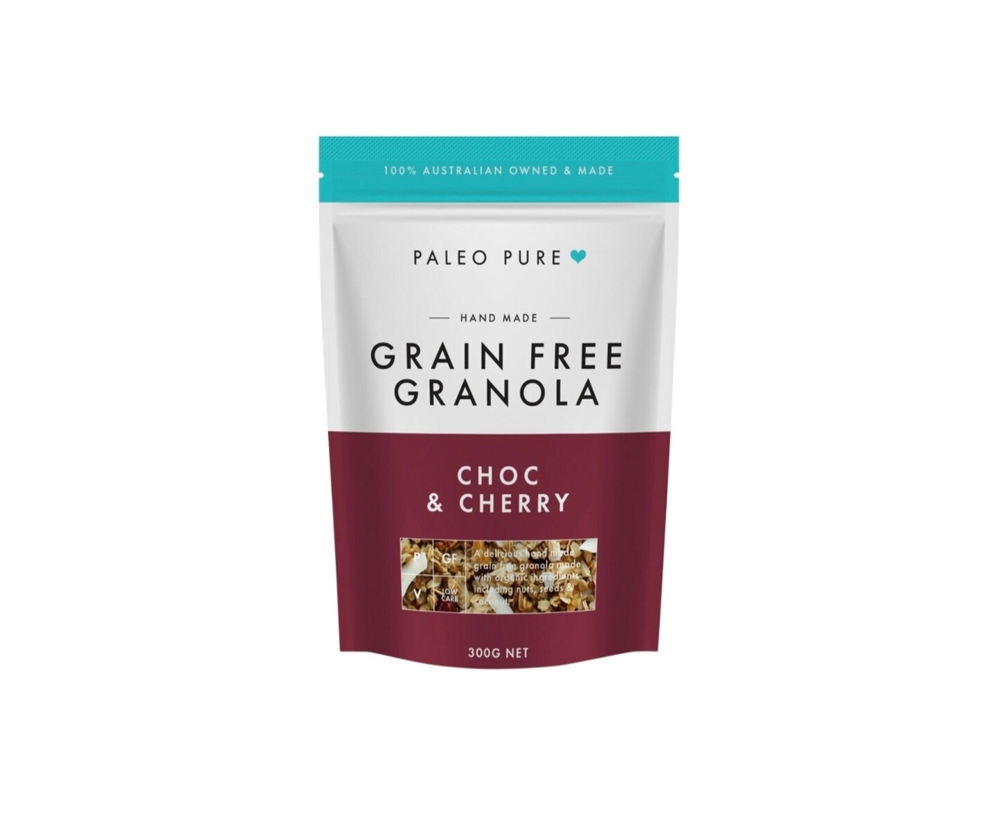 Paleo Pure Organic Grain Free Granola with Choc & Cherry 300g