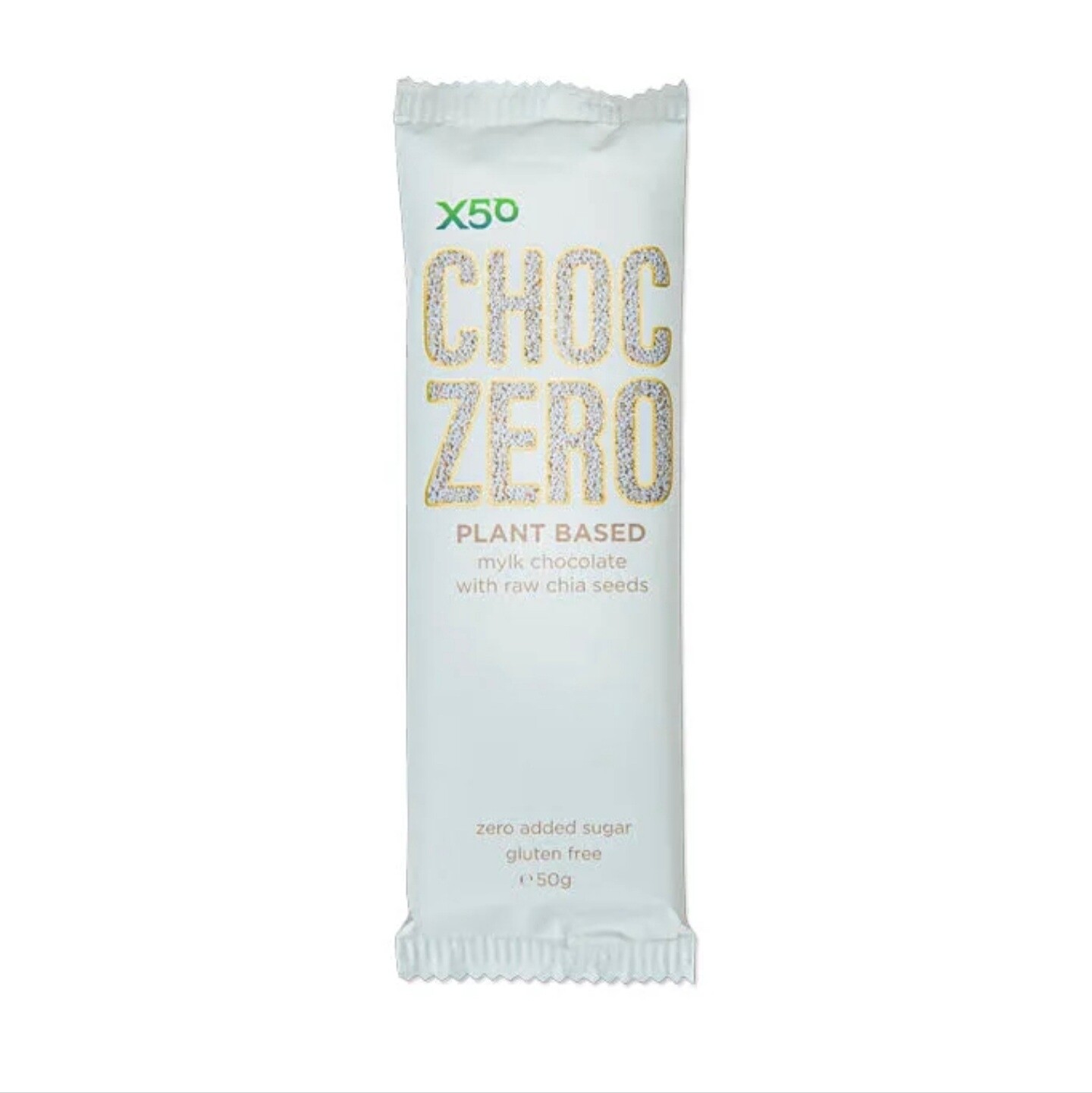 X50 Choc Zero Mylk Chocolate with Raw Chia Seeds 50g