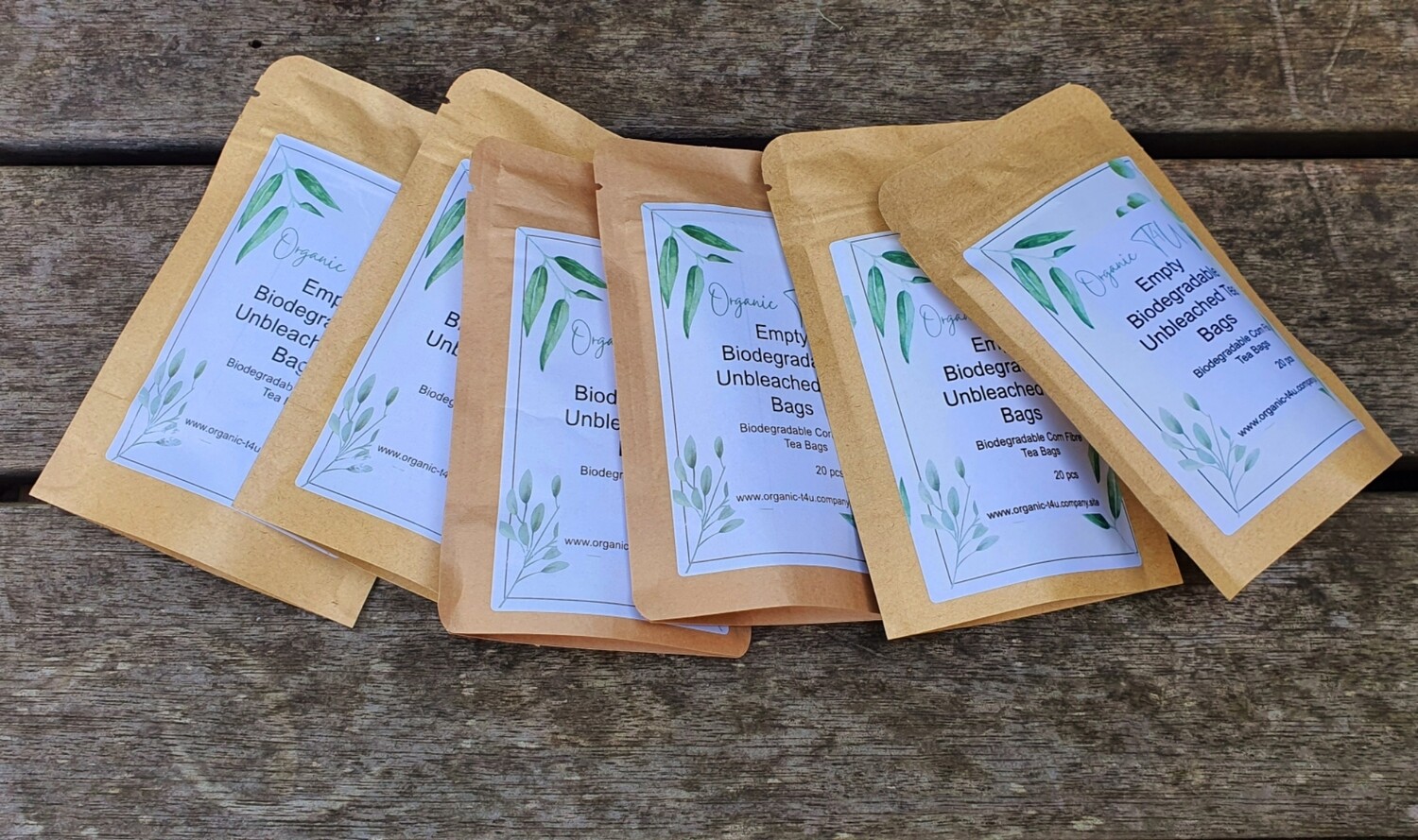 50 x Empty Biodegradable Unbleached Tea Bags