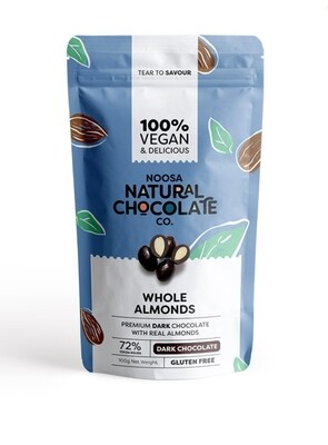 Noosa Natural Chocolate Co. Whole Almonds in Premium Dark Chocolate 100g
