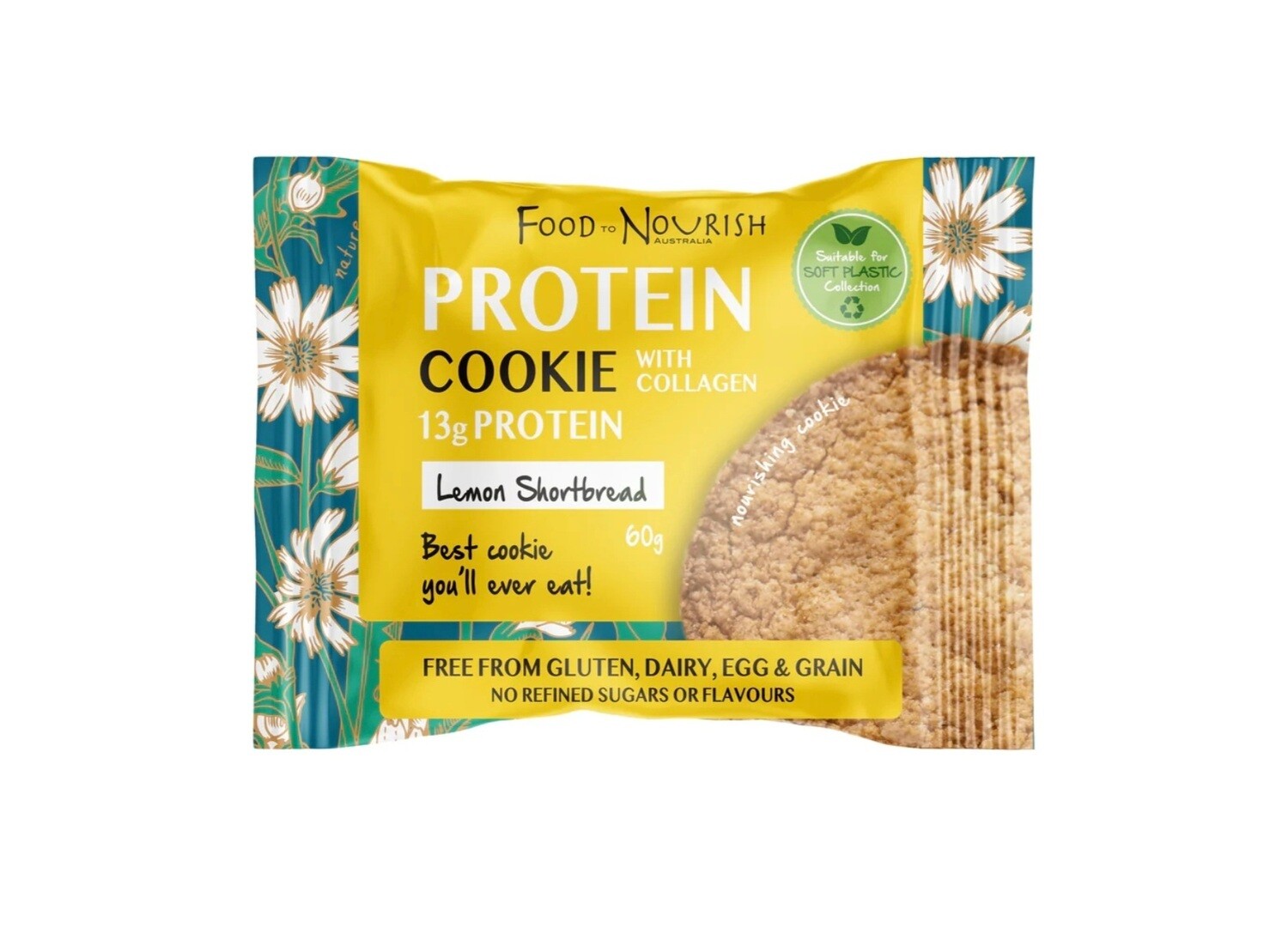 Food To Nourish Collagen Protein Cookie Lemon Shortbread 60g