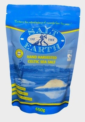 Salt of the Earth Hand Harvested Celtic Sea Salt Fine 650g