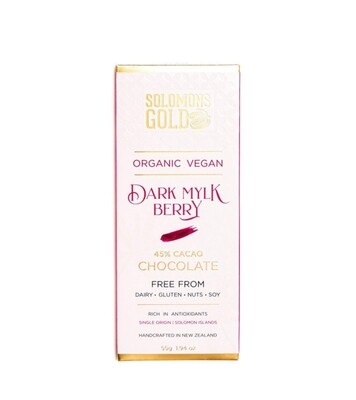 Solomon's Gold Organic Vegan Dark Mylk Berry Chocolate 55g