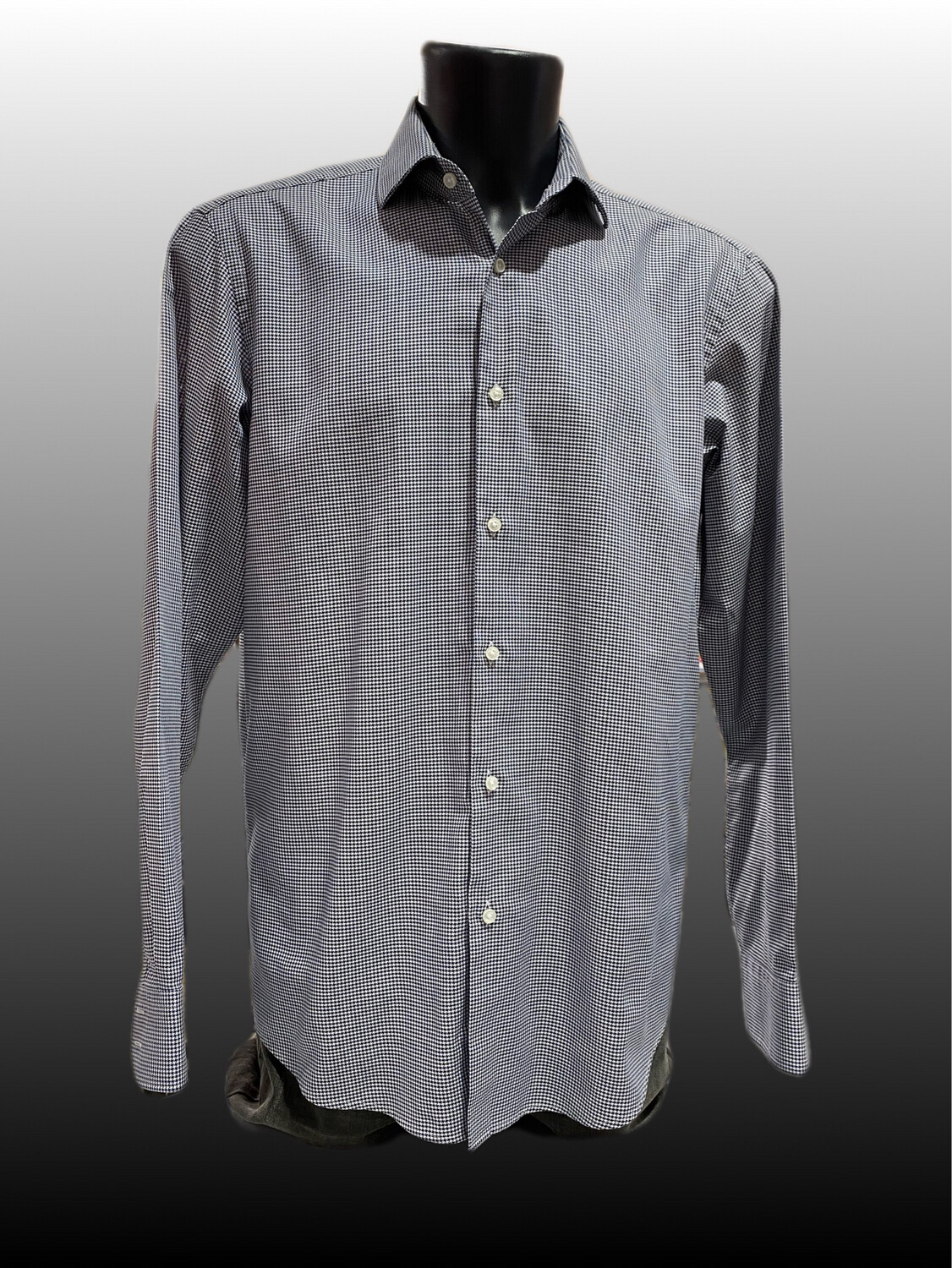 Camicia blu pied de poule H Boss