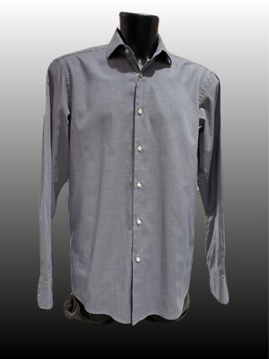 Camicia blu pied de poule H Boss
