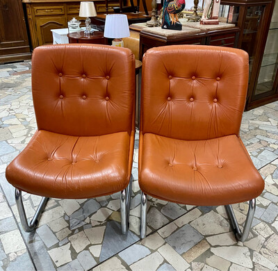 Coppia poltrone in pelle