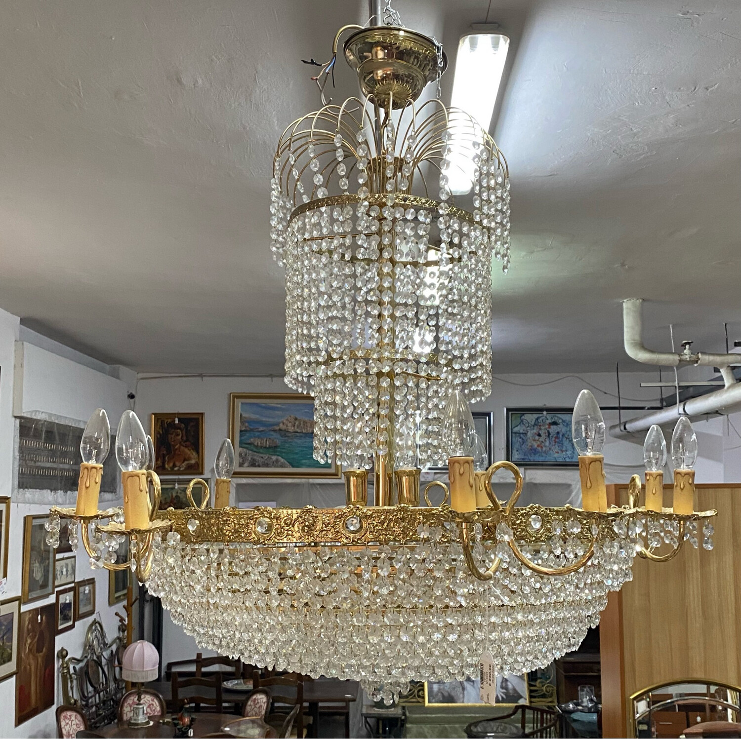 Lampadario Swarovski st. impero 10luci