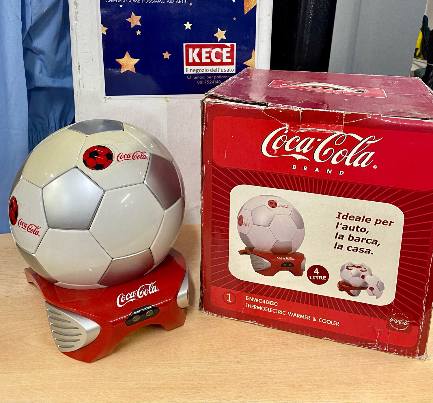 Coca Cola thermoelectric warmer & cooler soccer ball