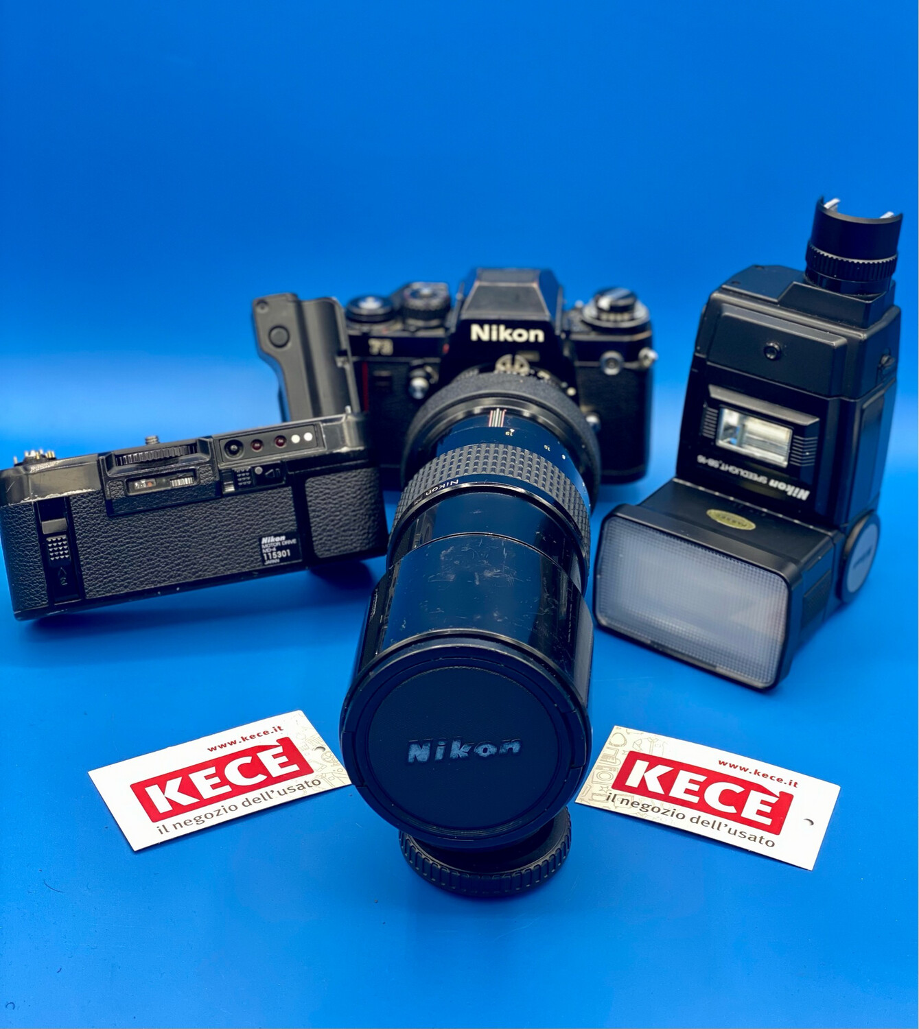 Set Nikon F3+300mm - flash SB-16 e motor drive Md-4