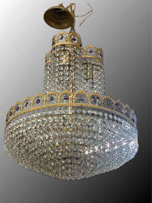 Lampadario stile impero con cristalli