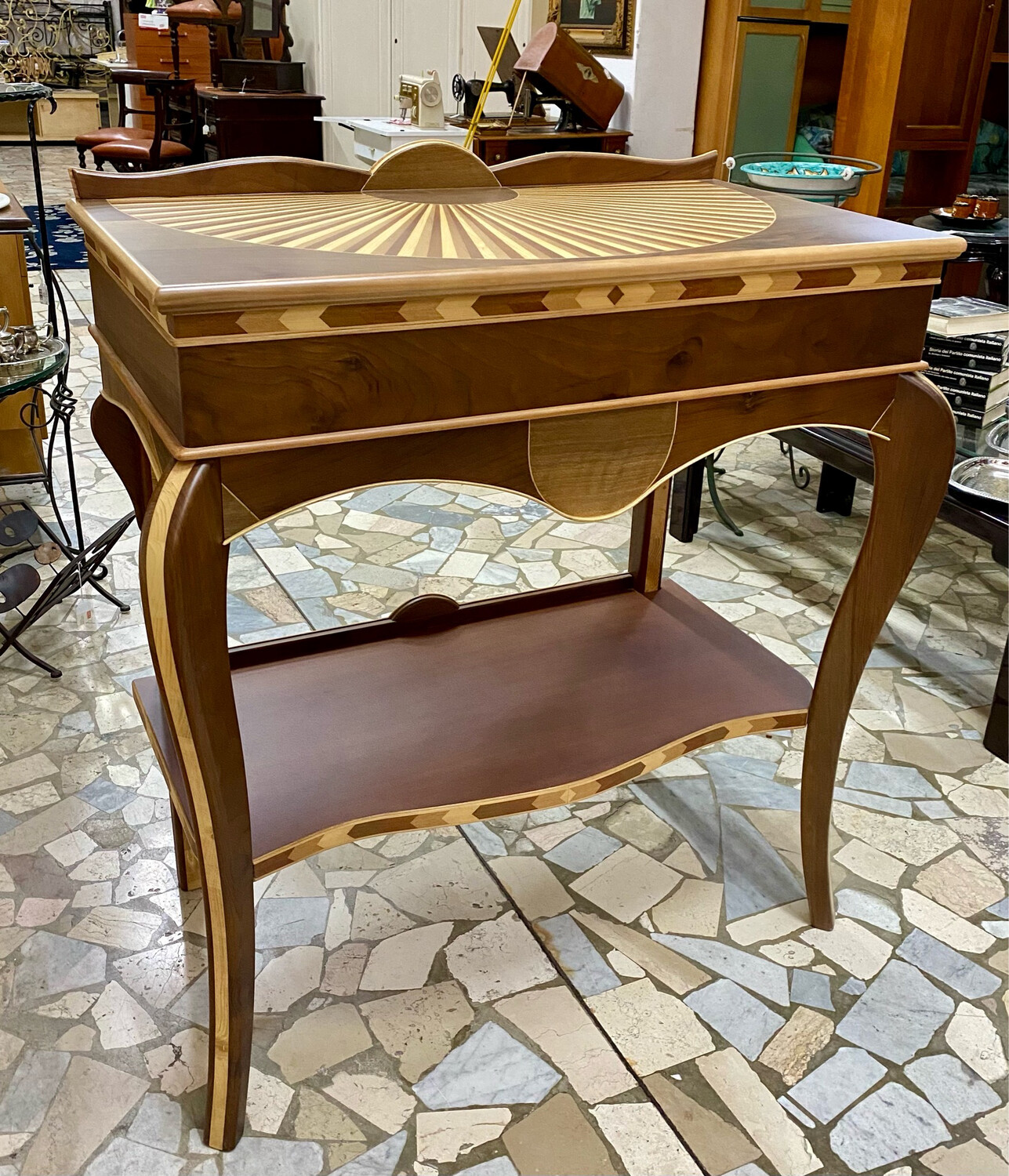 Console artigianale  noce, mogano e acero