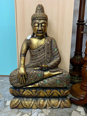 Buddha - scultura in legno decorato