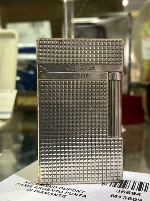 Accendino Dupont linea2 punta di diamante argento