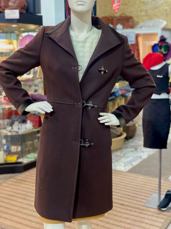 Cappotto in lana Fay marrone con alamari