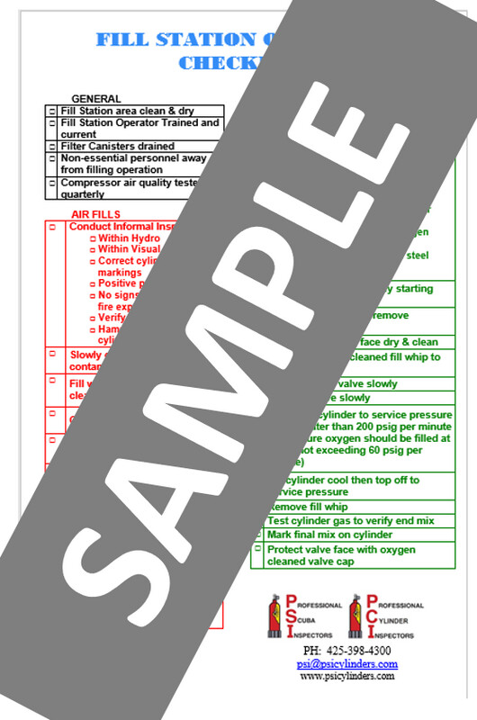 Fill Station Operations Checklist