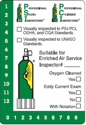 Evidence of Inspection Stickers (Nitrox Service, Qty. 100)