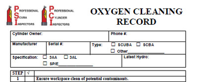 Oxygen Cylinder Cleaning Record (Pkg. of 20)