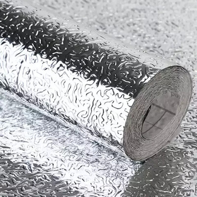 Oil Proof Aluminum Foil Sticker Wallpaper Kitchen Wall Self-Adhesive Waterproof