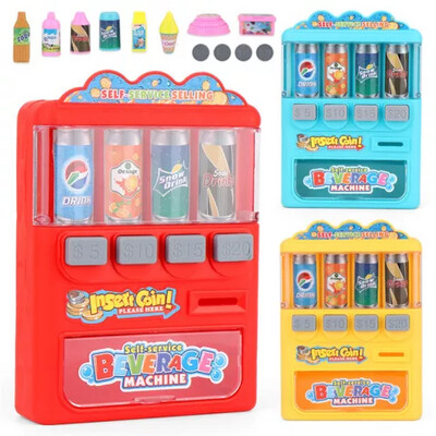 Kids education simulation drink coin slot vending machine food pretend play toy
