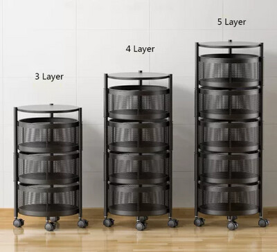 5 Layer Round Shape Trolley
