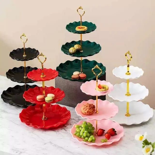 3 Tier Party Dessert Plate Tower