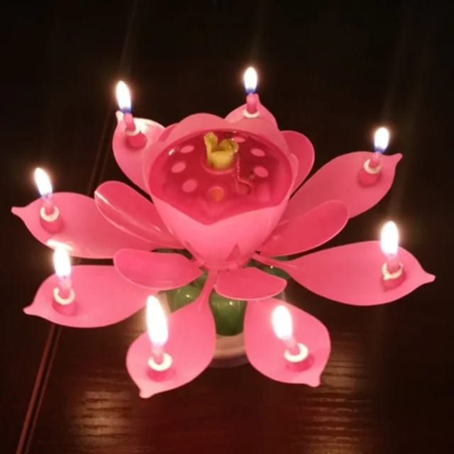 Lotus Flower Musical Birthday Candle