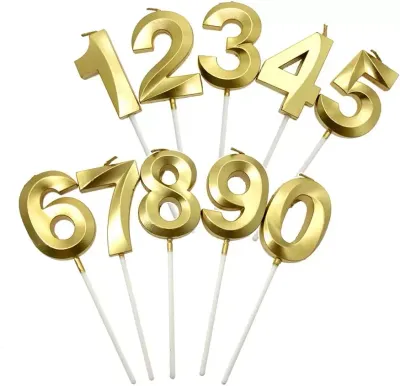 Gold Number Candle