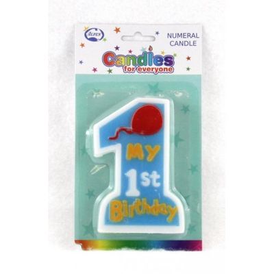 First B&#39;day Boy Candle