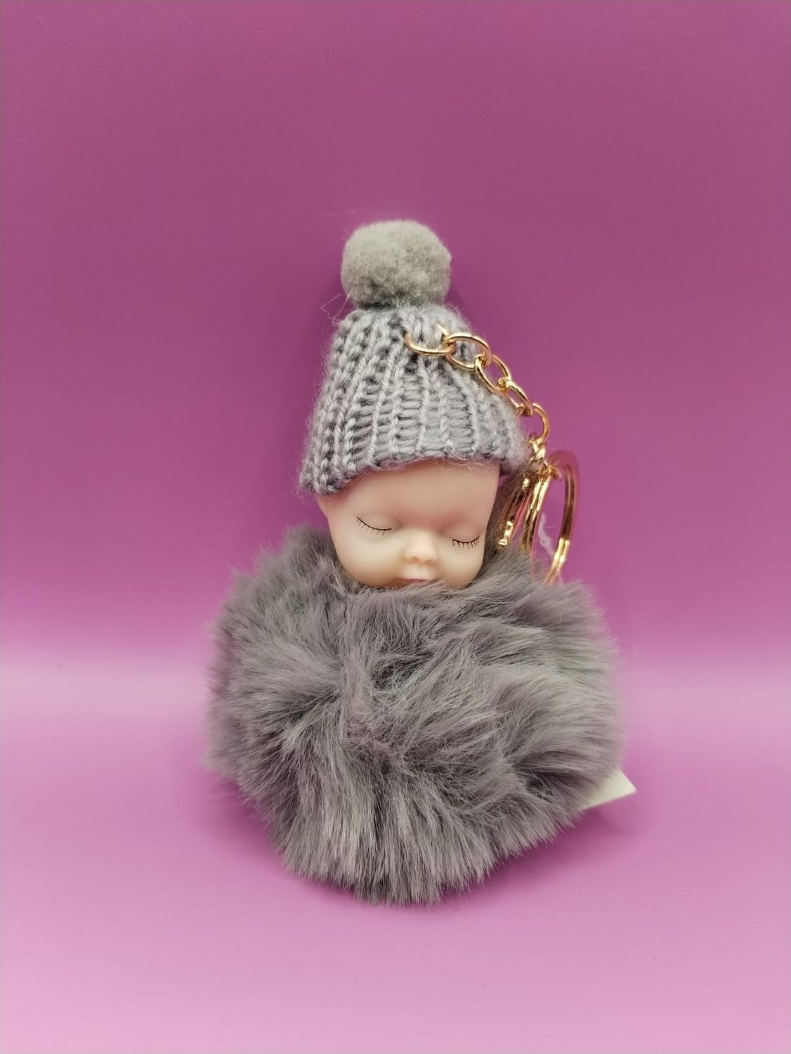 Grey Baby Keyring