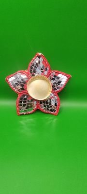 Red Flower Shaped Candle Holder