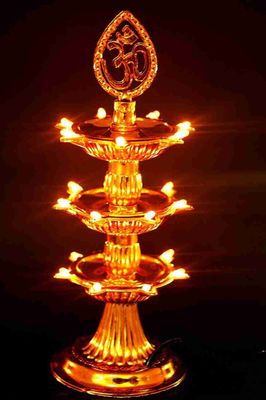 3 Layer Om LED Diya
