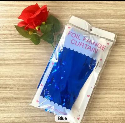 Blue Foil Fringe Curtain