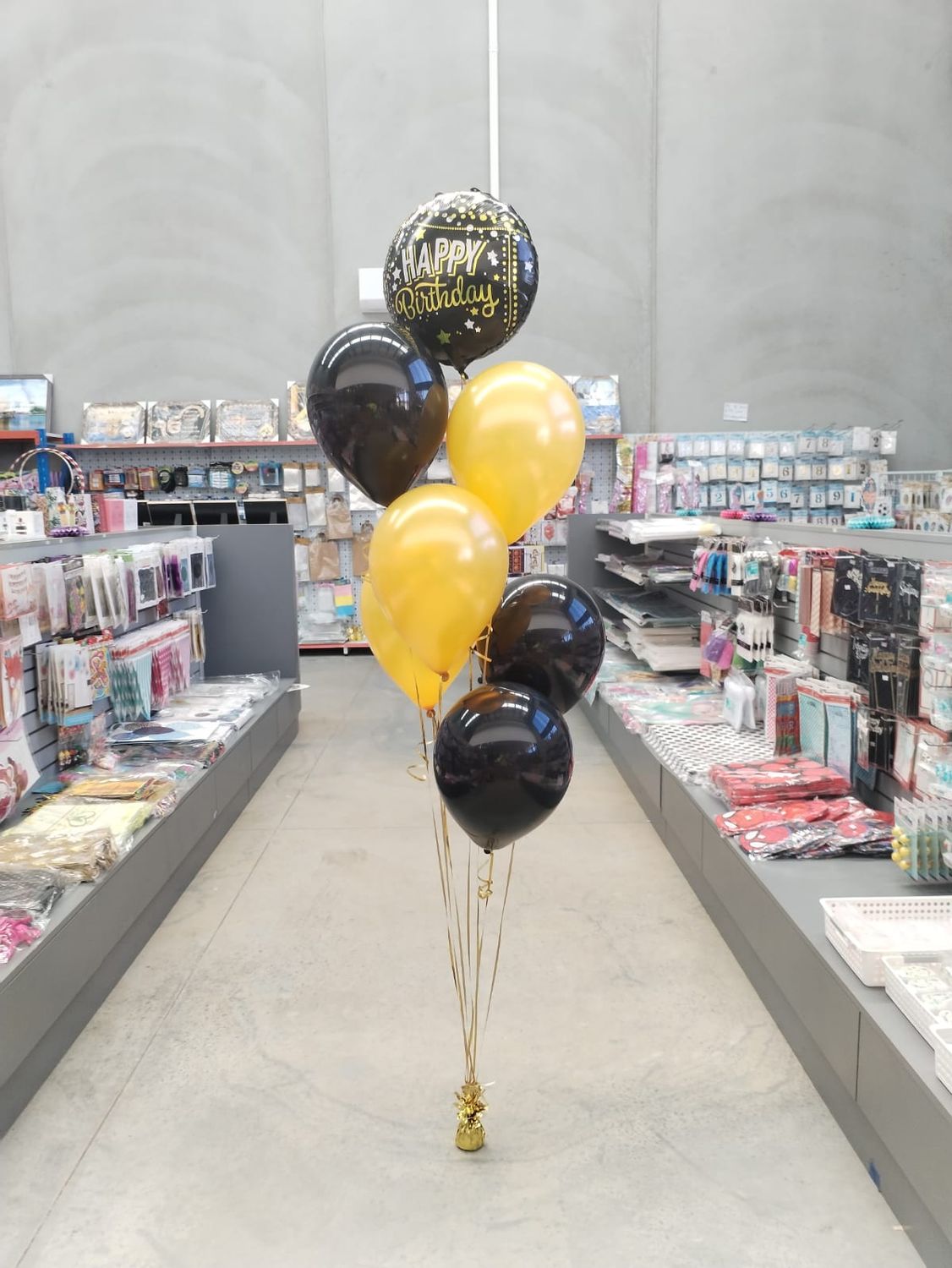 Black &amp; Gold Birthday Balloons with Weights