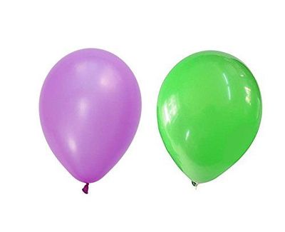 Green &amp; Purple Latex Balloons with Weights