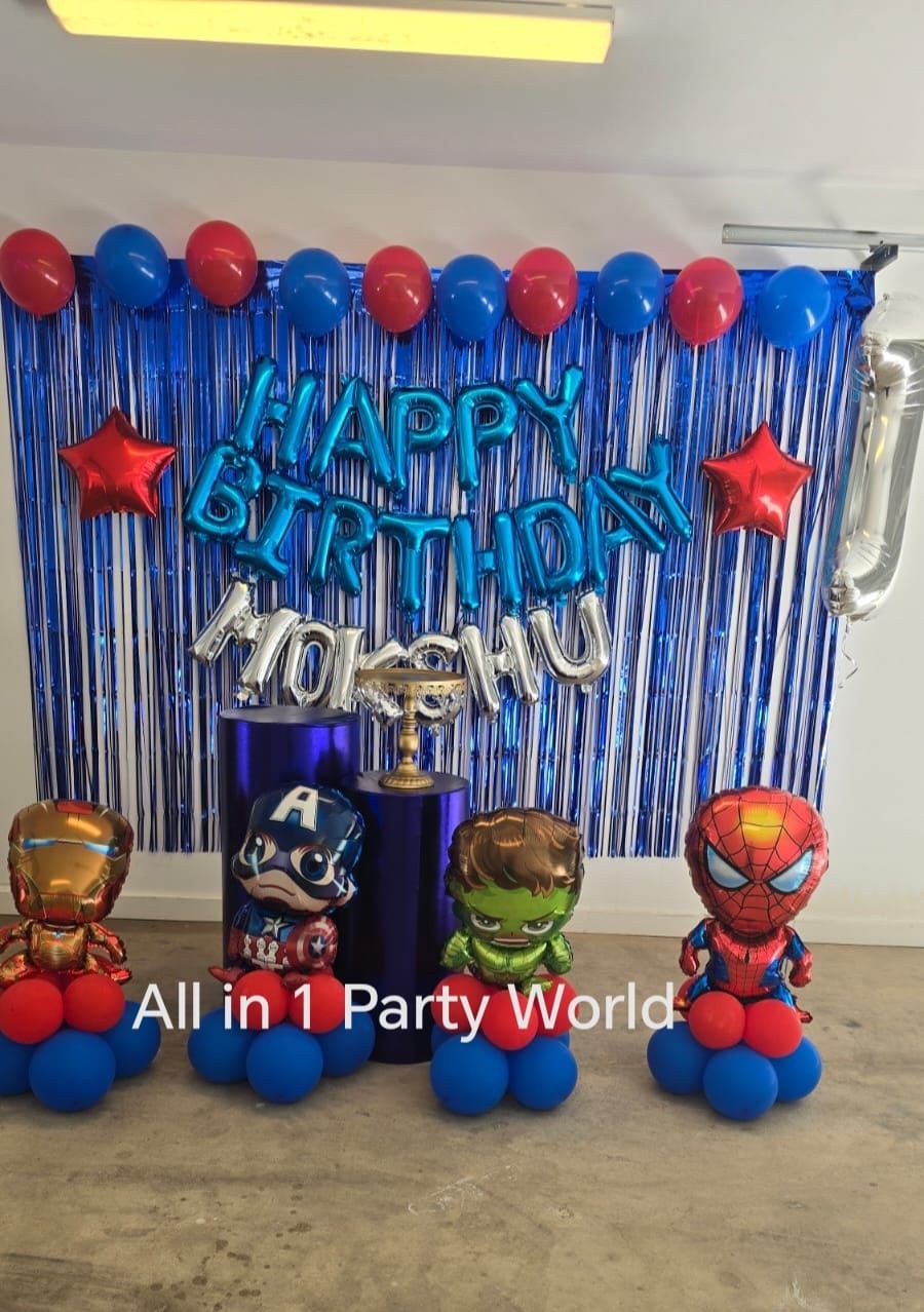 Red &amp; Blue Avengers Themed Balloons