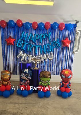 Red &amp; Blue Avengers Themed Balloons