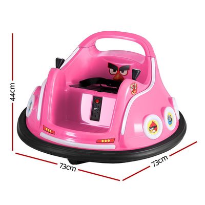 Kids Ride On Car Bumper Electric Cars Remote Angry Birds Stickers Pink