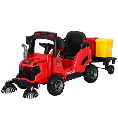 Kids Electric Ride On Car Street Sweeper Truck Toy Cars Remote 12V Red