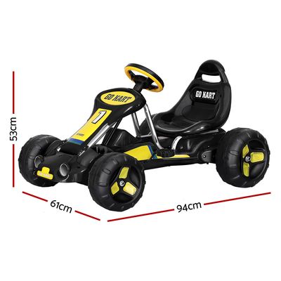 Kids Pedal Go Kart Ride On Racing Car Plastic Tyre Black