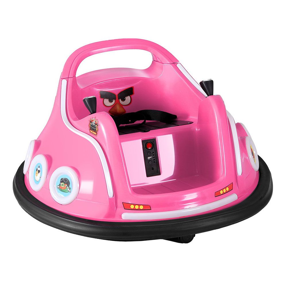 Kids Ride On Car Bumper Electric Cars Remote Angry Birds Stickers Pink