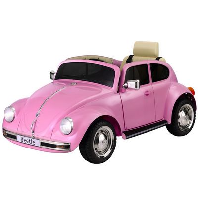 Kids Ride On Car Licensed Volkswagen Beetle Electric Horn Remote 6V Pink
