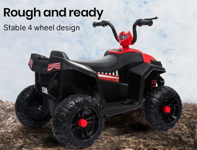 ROVO Kids Electric Ride On ATV Quad Bike Battery Powered, Red and Black