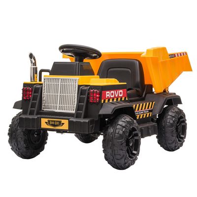 Kids Electric Ride On Children&#39;s Dump Truck with Bluetooth Music - Yellow