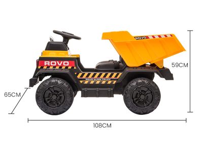 Kids Electric Ride On Children&#39;s Dump Truck with Bluetooth Music - Yellow