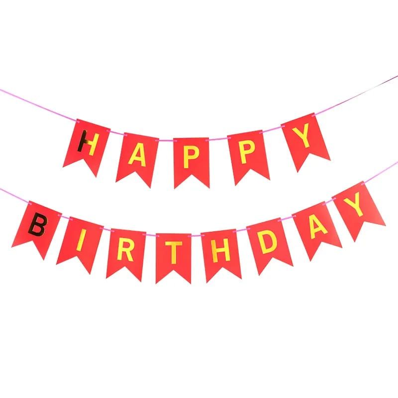 Happy Birthday Banner Red