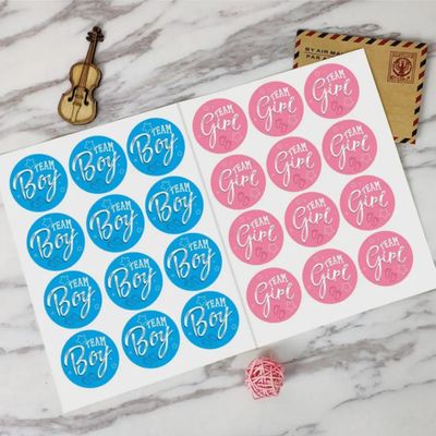 Gender Reveal Boy or Girl Stickers Team