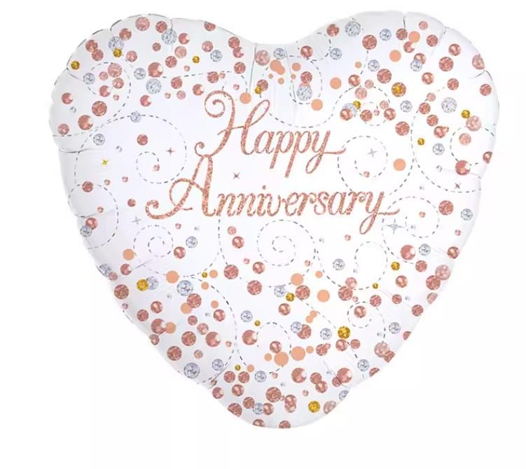 Happy Anniversary Heart Shaped Balloon
