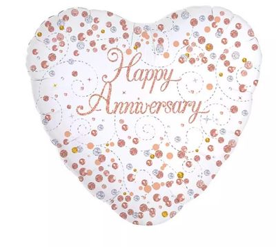 Happy Anniversary Heart Shaped Balloon