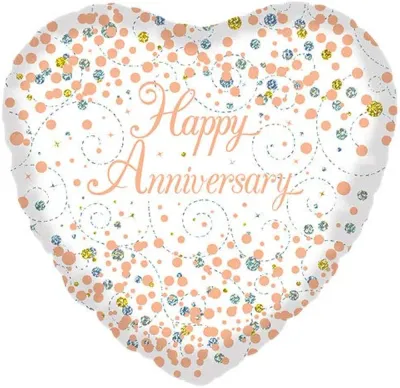 Happy Anniversary Heart Shaped Balloon