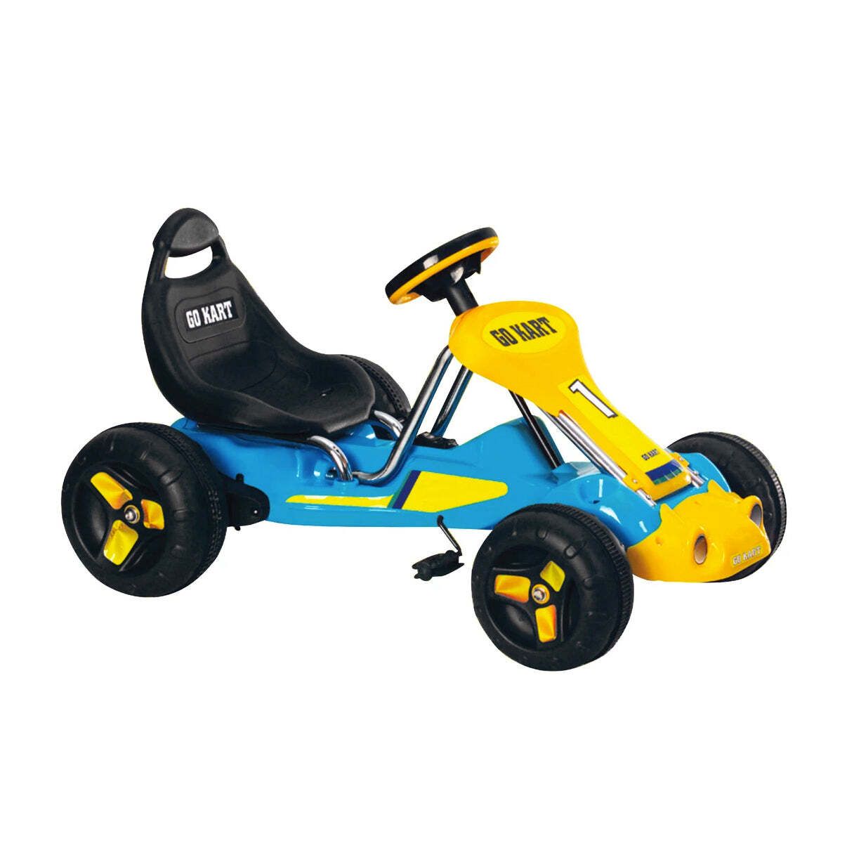 Pedal Powered Go-Kart for Children (Blue) Ride &amp; Steer/ 4-Wheel Vehicle